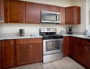 Kitchen cabinets at Regency Village, Merrimac, MA.