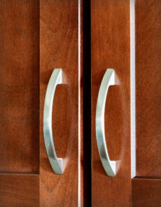 Kitchen cabinet hardware detail at Regency Village in Merrimac, MA.